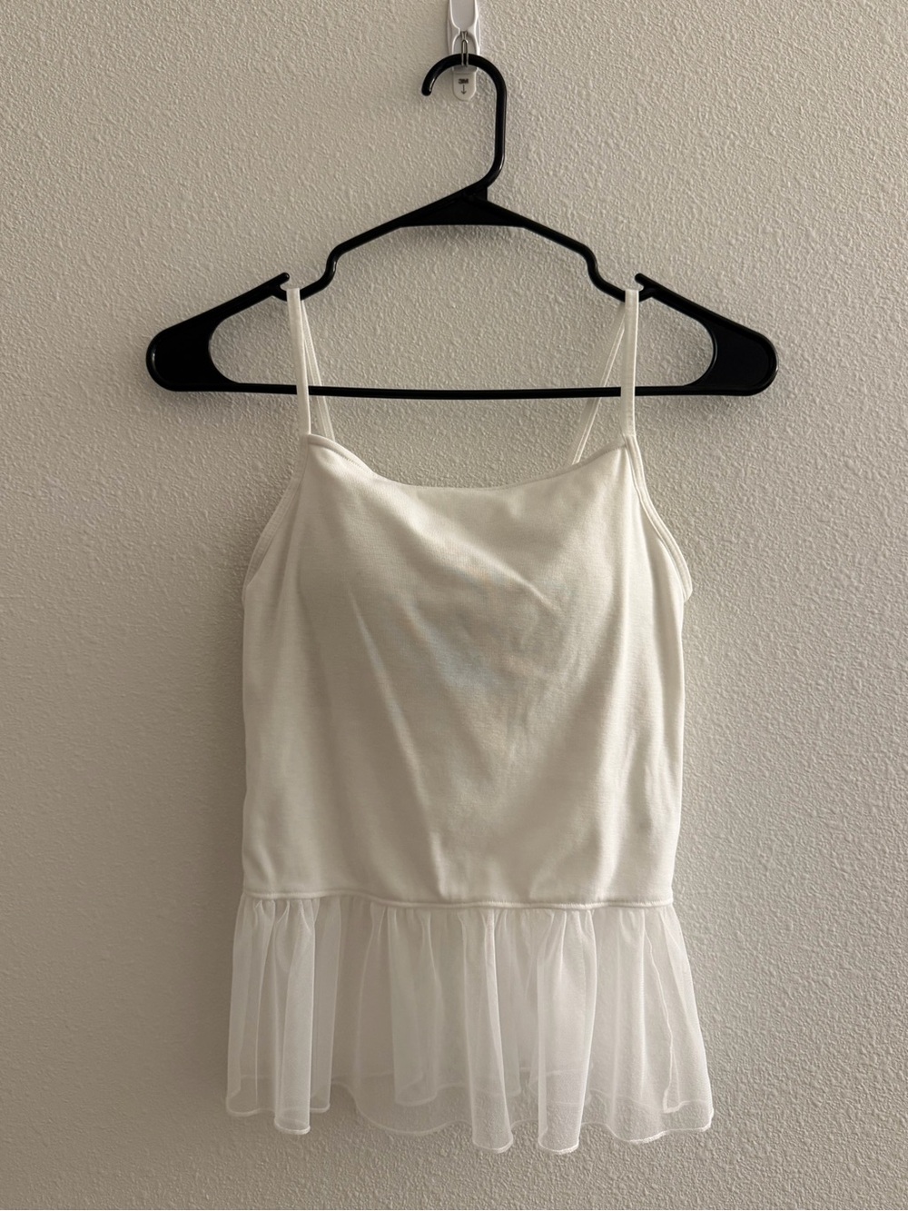 GU Bralette Peplum Camisole, Frills, Ivory, S (new, unworn)